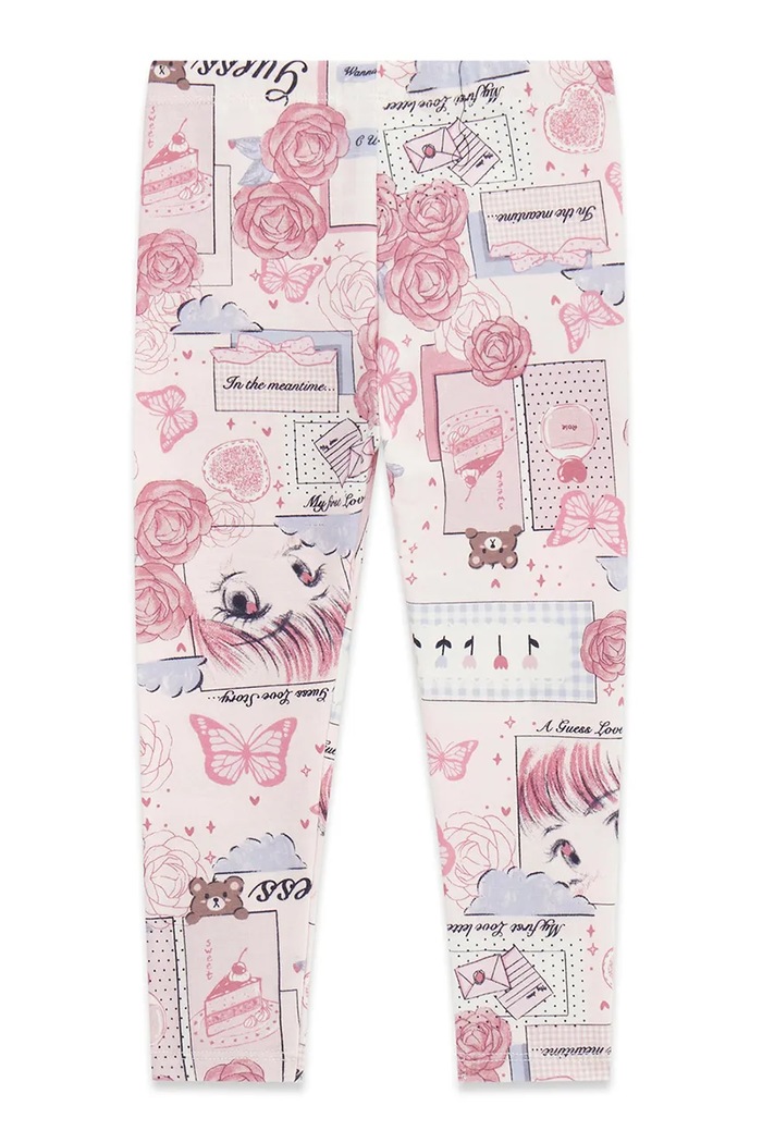 Guess legginsy dziecięce z bawełną K6YB07.K3846.9BY2 różowy AW26