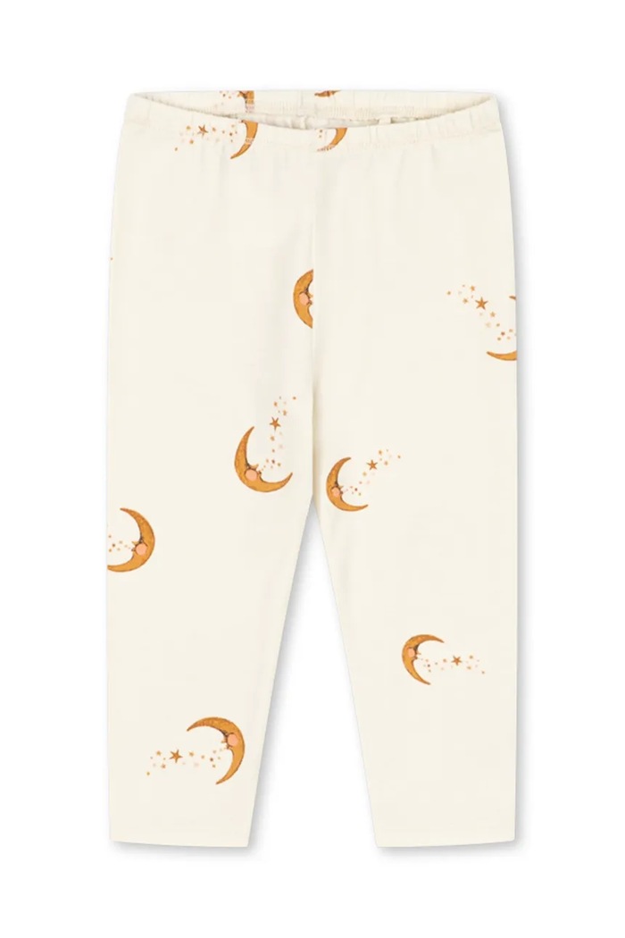 Konges Sløjd Legginsy dziecięce bawełniane z elastanem BASIC PANTS GOTS beżowy KS106383.9BY2
