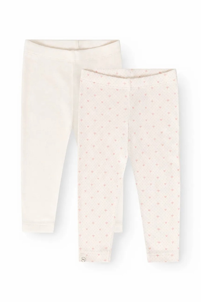 That's mine Legginsy niemowlęce bawełniane Nalia leggings 2-pack beżowy 253039