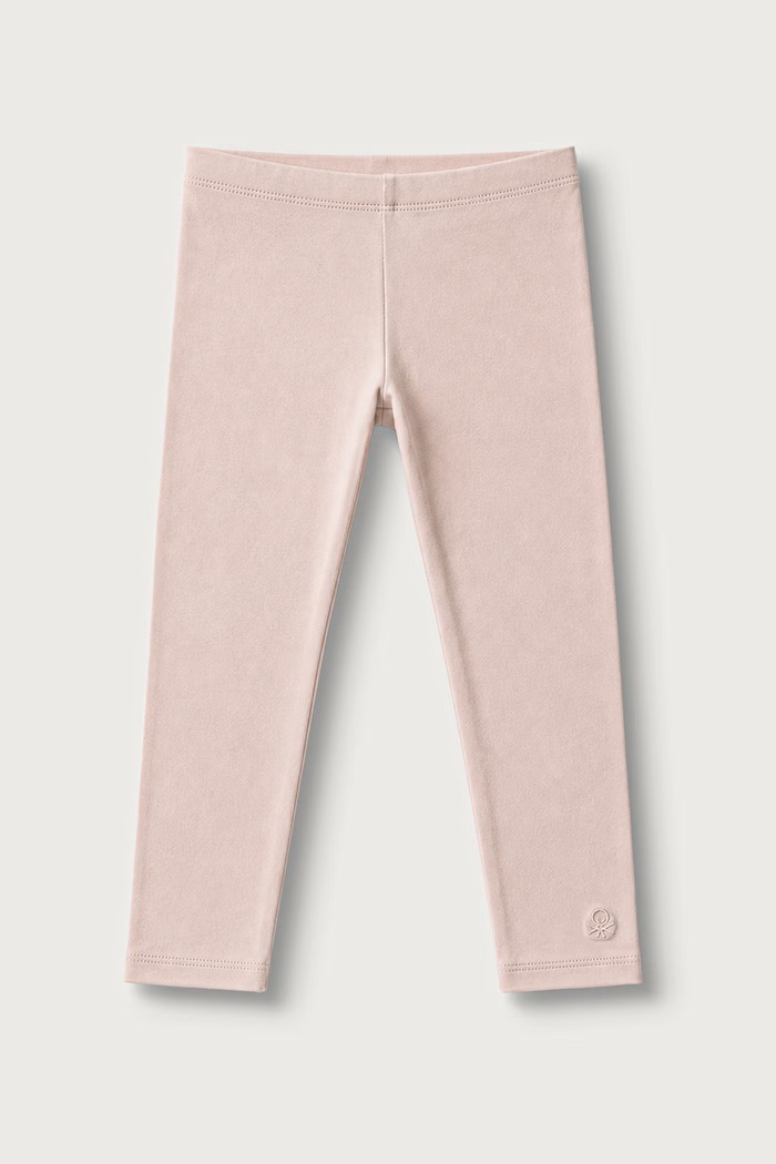 United Colors of Benetton Legginsy dziecięce bawełniane z elastanem różowy 3MT1GF01L.P.Season.9BY2