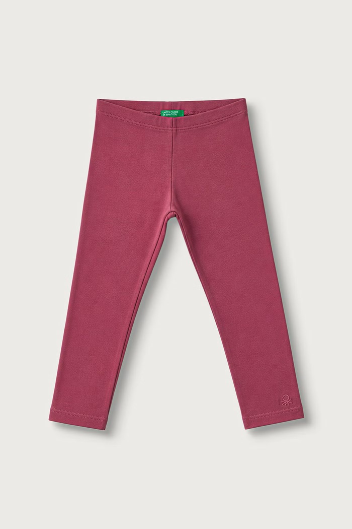 United Colors of Benetton Legginsy dziecięce bawełniane z elastanem różowy 3MT1GF01L.P.Season.9BY2