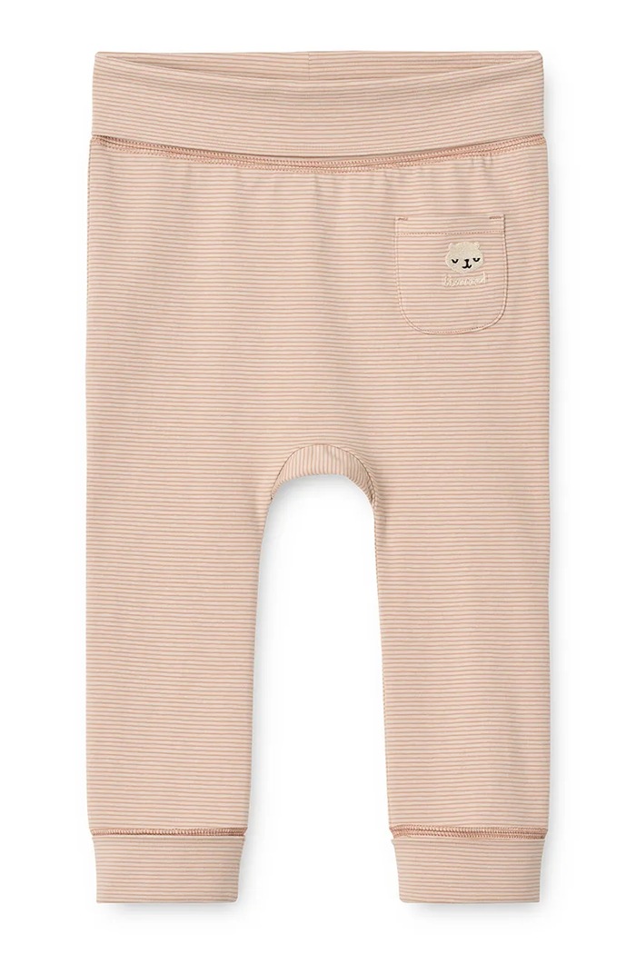 Liewood Legginsy niemowlęce bawełniane z elastanem Syon Grow Baby Leggings różowy LW20780.9BY2