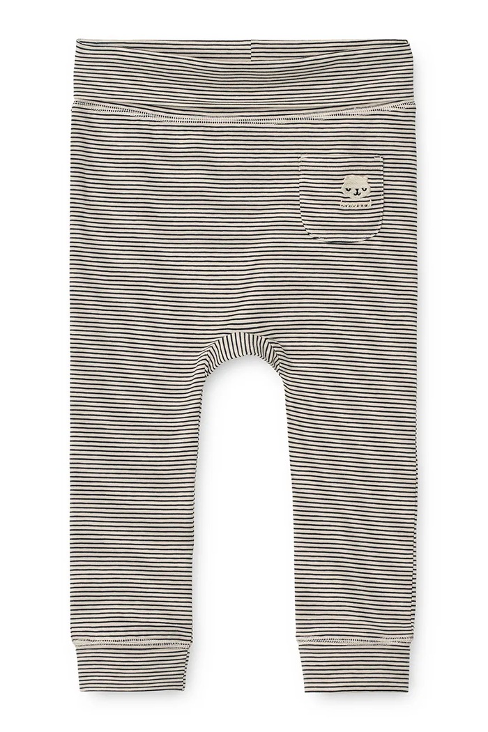 Liewood Legginsy niemowlęce bawełniane z elastanem Syon Grow Baby Leggings granatowy LW20780.9BY2