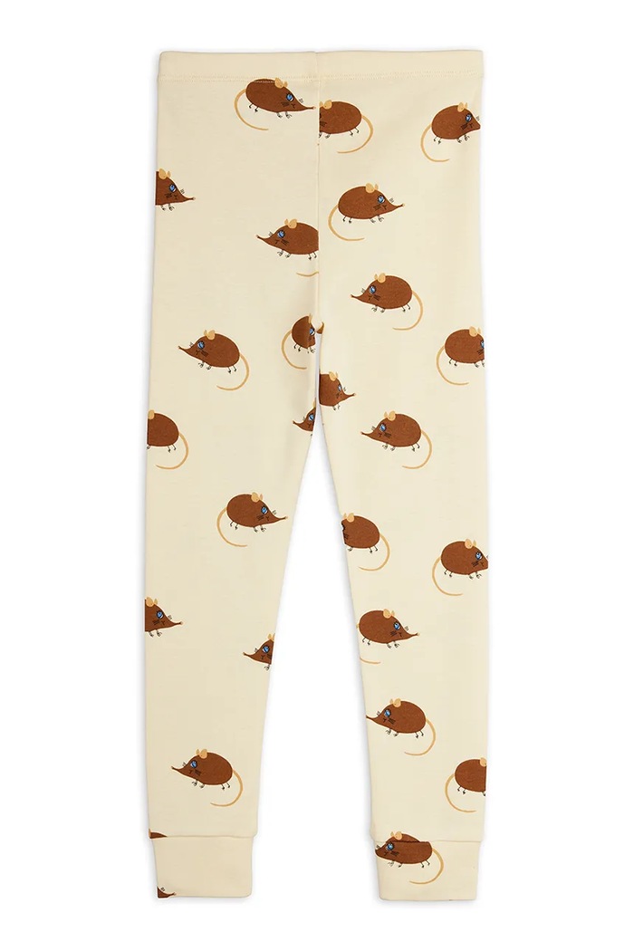 Mini Rodini Legginsy dziecięce bawełniane Elephant 26730102 beżowy AW26