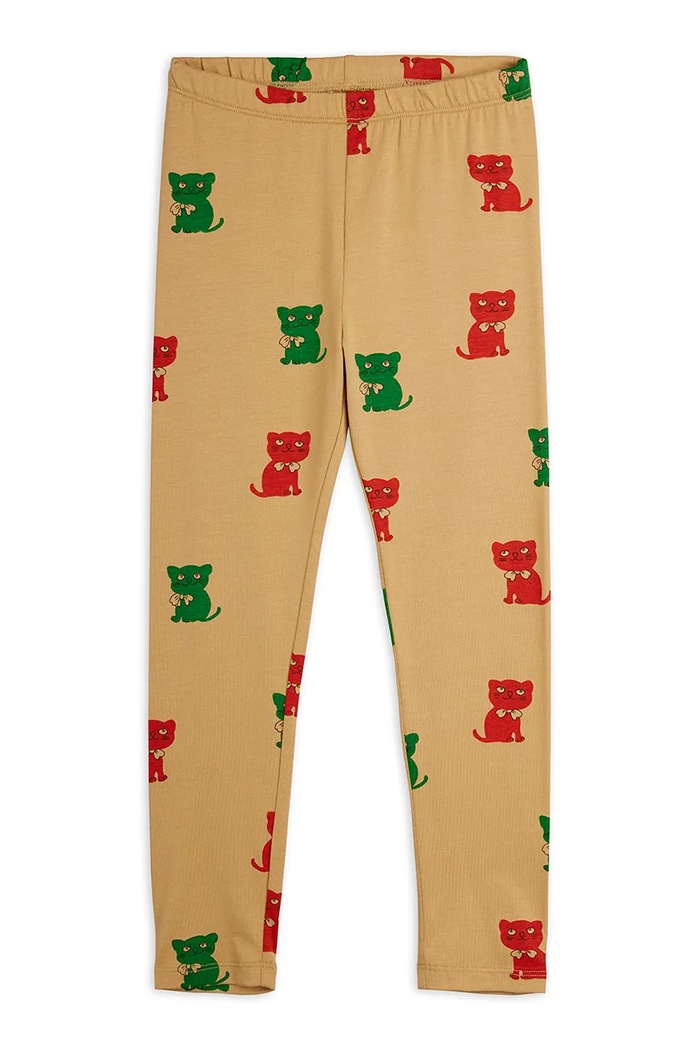 Mini Rodini Legginsy dziecięce bawełniane Kittens brązowy 26730101