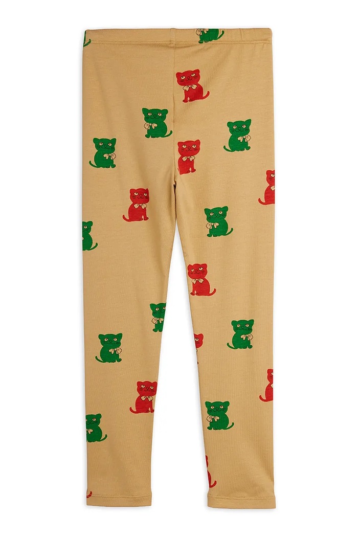 Mini Rodini Legginsy dziecięce bawełniane Kittens 26730101 brązowy AW26