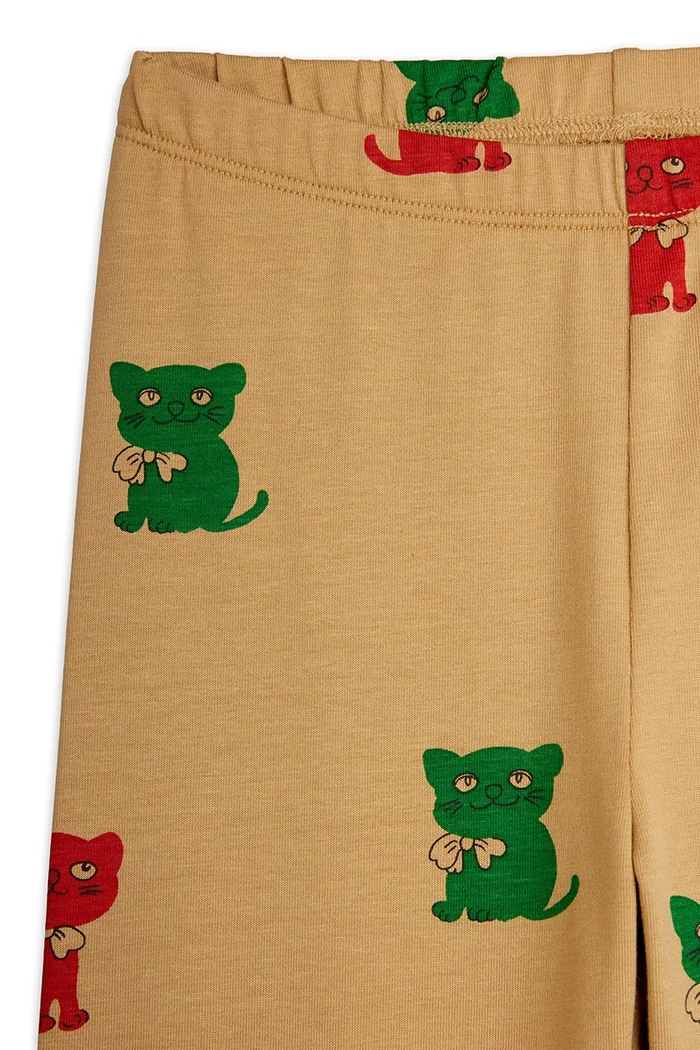 Chłopiec Mini Rodini Legginsy dziecięce bawełniane Kittens 26730101 brązowy
