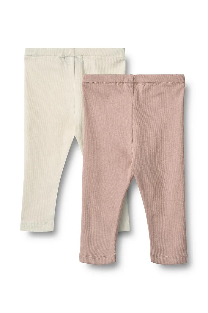 Wheat Legginsy niemowlęce bawełniane z elastanem 2-pack beżowy 4859.006.GOTS
