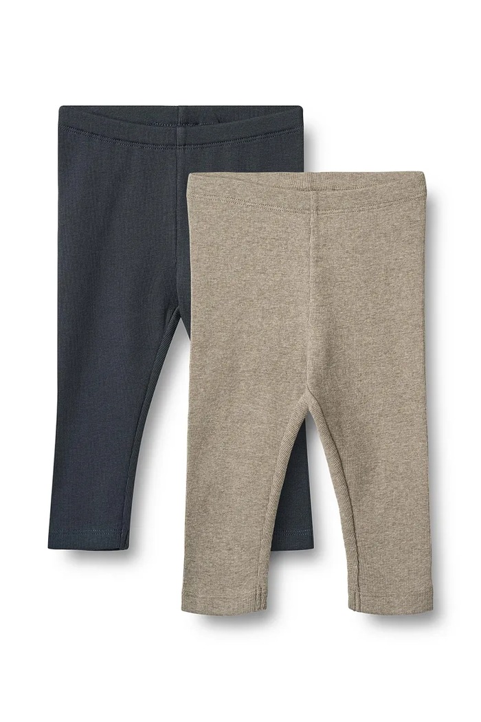 Wheat Legginsy niemowlęce bawełniane z elastanem 2-pack 4859.006.GOTS granatowy AW26