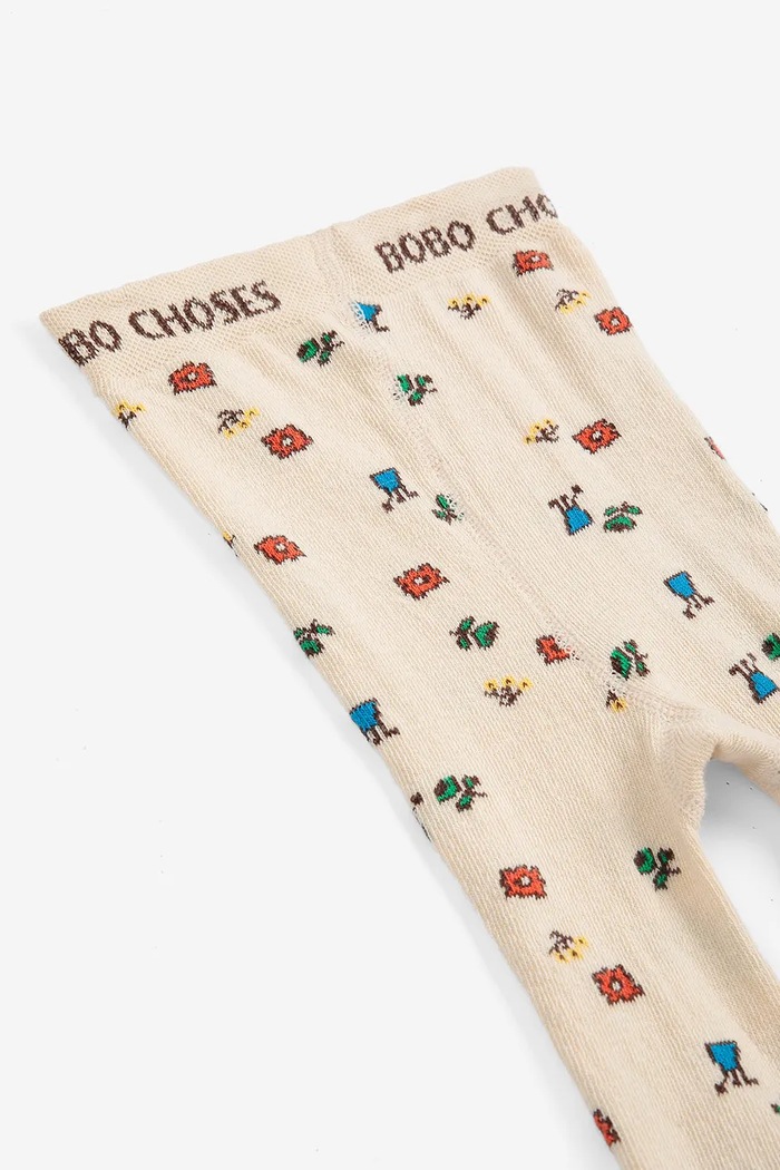 Bobo Choses Detské silónky Blossom 226AH027 béžová AW26