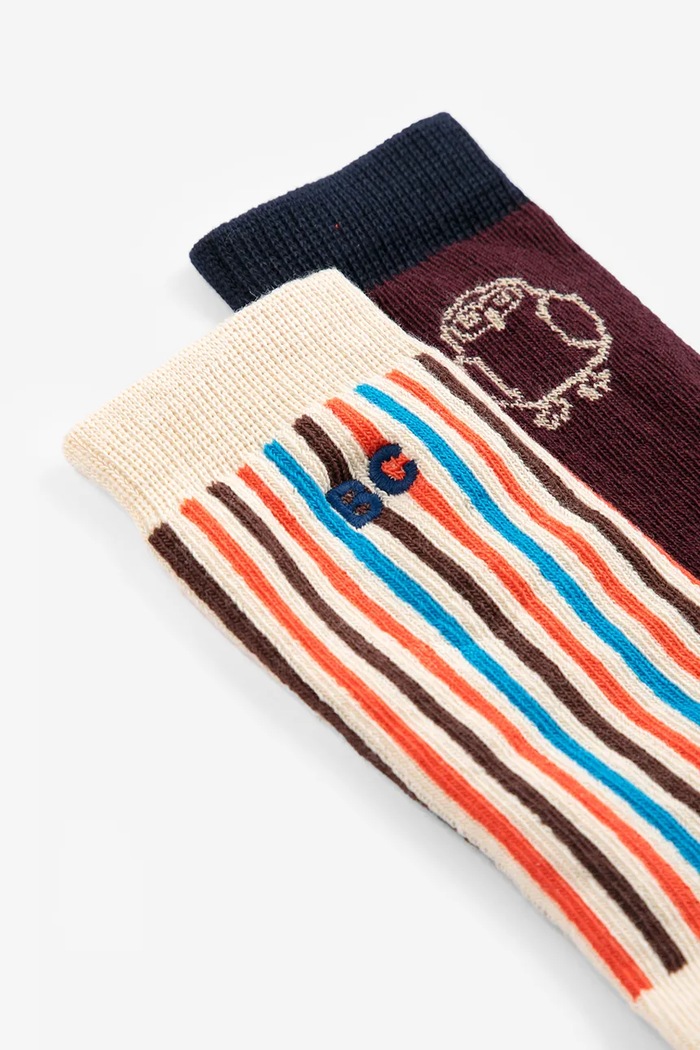 Ponožky detské Curious Owl 2-pak Bobo Choses 226AH024 burgundské