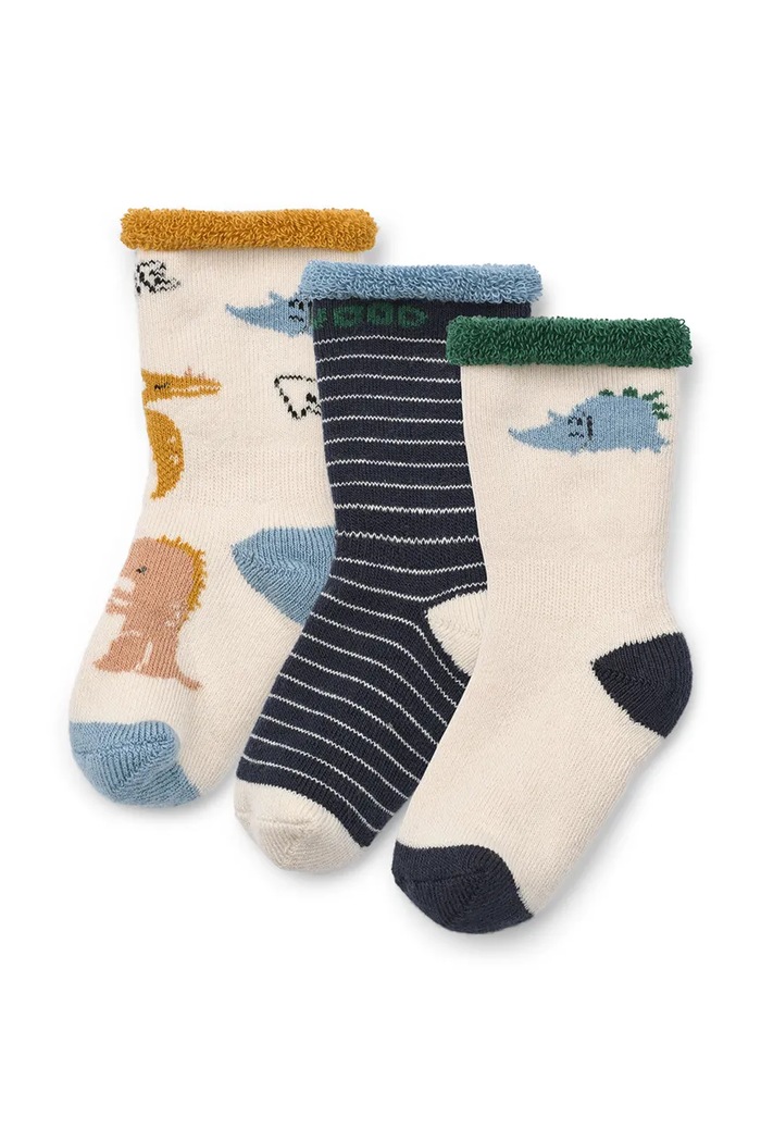 Liewood Skarpety dziecięce Eloy Baby Socks 3-pack beżowy LW18503.9BY2