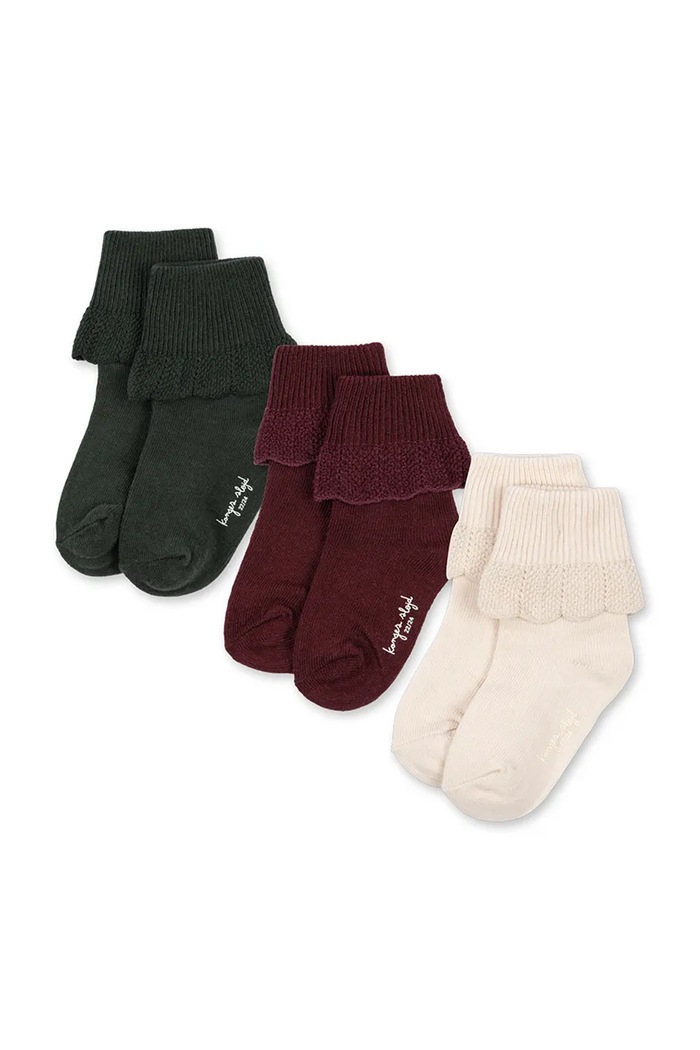 Konges Sløjd Skarpety dziecięce 3 PACK FRILL SOCKS 3-pack multicolor KS105862.9BY2