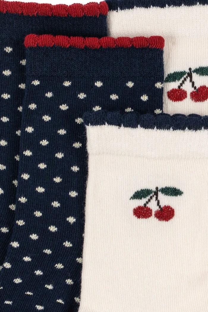 Konges Sløjd Skarpety dziecięce 2 PACK CHERRY DOT SOCKS 2-pack KS105830.9BY2 beżowy AW26