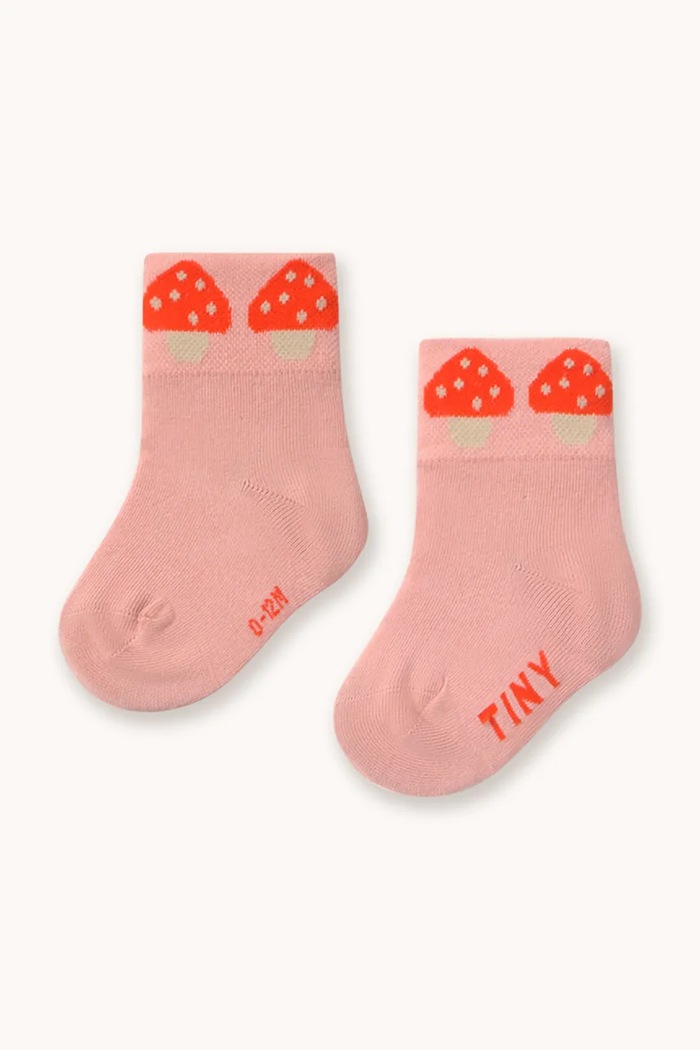 Tinycottons ponožky dětské MUSHROOMS QUARTER SOCKS růžová AW26.398