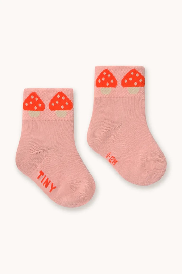 Tinycottons ponožky dětské MUSHROOMS QUARTER SOCKS AW26.398 růžová AW26