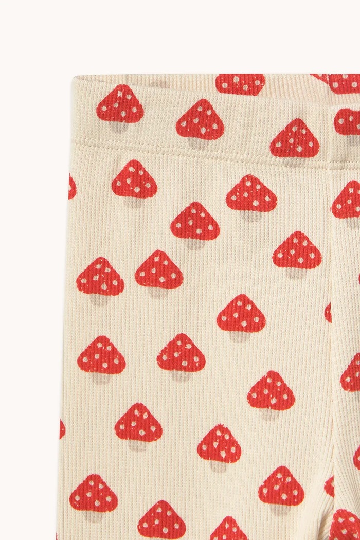 CHLAPEC Tinycottons legíny dětské bavlněné s elastanem MINI MUSHROOMS RIB BABY PANT AW26.293 béžová