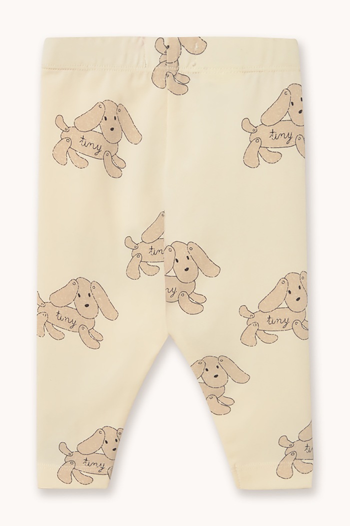 Tinycottons Legginsy dziecięce bawełniane z elastanem DOGS BABY LEGGINGS AW26.299 beżowy AW26