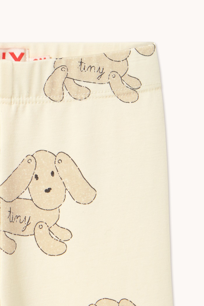 Chłopiec Tinycottons Legginsy dziecięce bawełniane z elastanem DOGS BABY LEGGINGS AW26.299 beżowy
