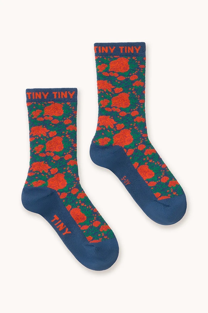Tinycottons ponožky dětské ROSES MEDIUM SOCKS AW26.389 námořnická modř AW26