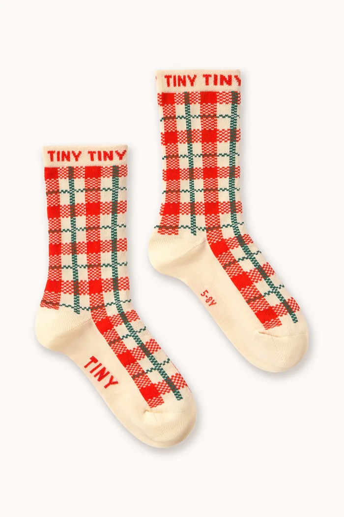 Tinycottons ponožky dětské CREAM CHECK MEDIUM SOCKS AW26.393 vícebarevná AW26