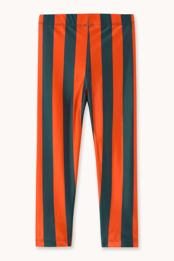 CHLAPEC Tinycottons legíny dětské RED-BLUE STRIPES SHINY LEGGINGS AW26.309 červená