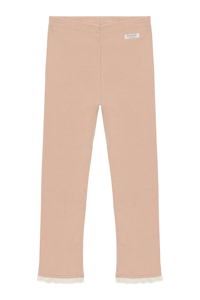 Donsje colanți pentru copii din bumbac cu elastan Affy Leggings 4079300 bej AW26