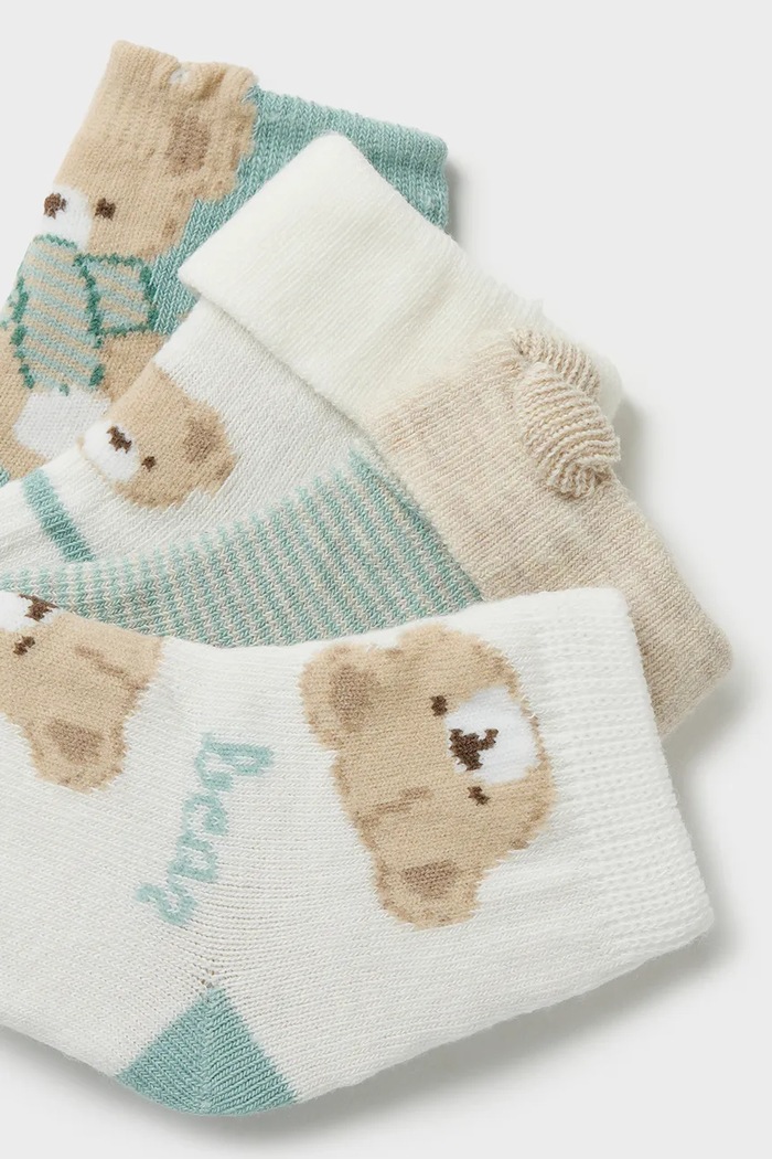 Mayoral Newborn Ponožky kojenecké 4-pack 9112.2F.Newborn.9BY2 tyrkysová AW26