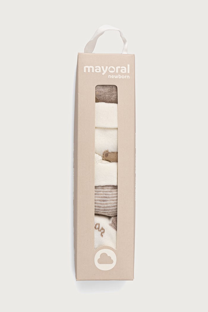 CHLAPEC Mayoral Newborn Ponožky kojenecké 4-pack 9112.2F.Newborn.9BY2 béžová