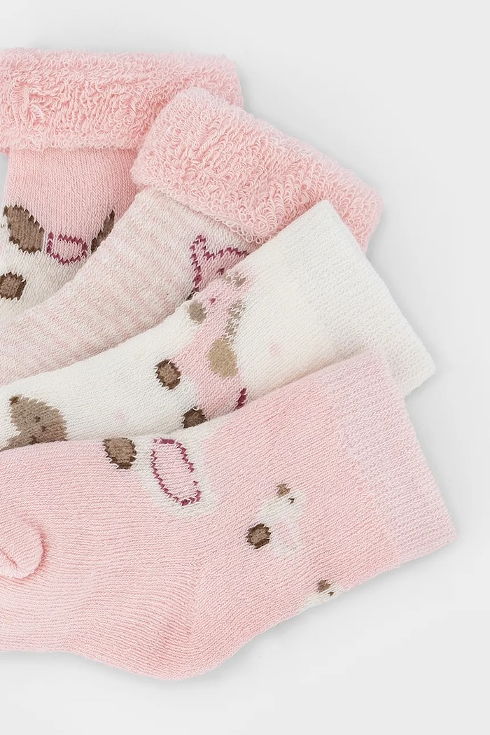 Mayoral Newborn Ponožky kojenecké 4-pack 9107.1B.Newborn.9BY2 růžová AW26