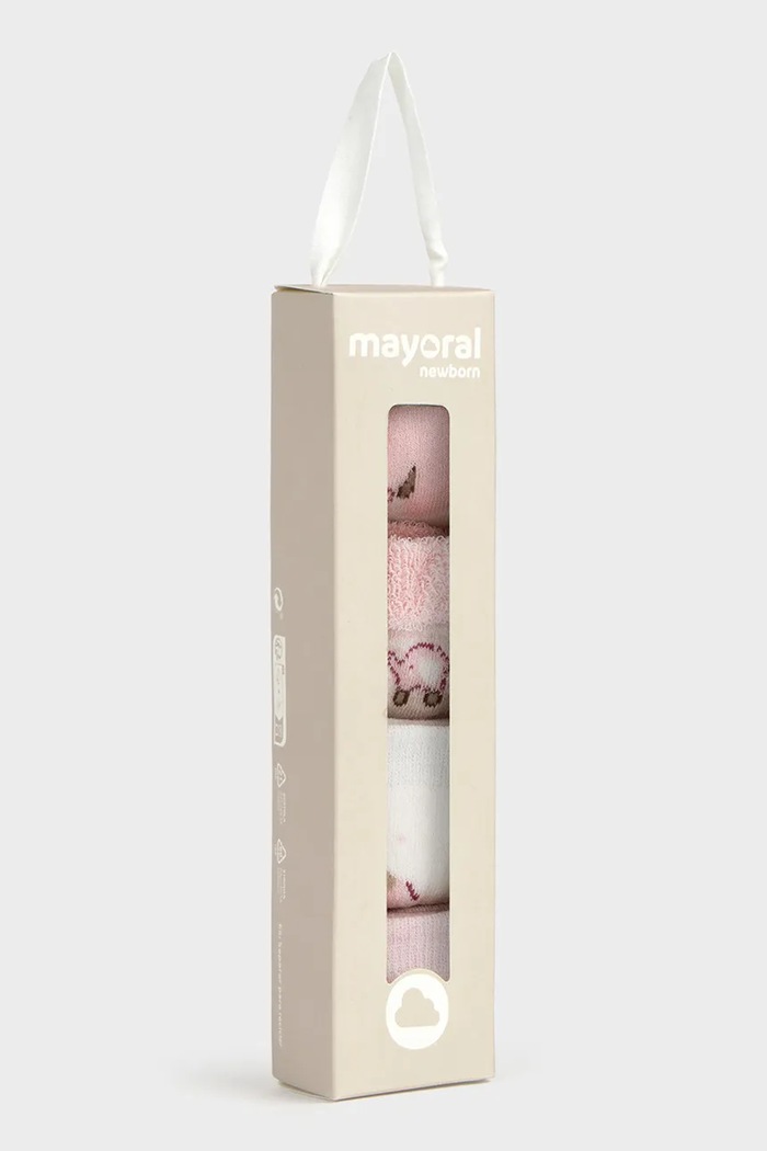 Mayoral Newborn Skarpety niemowlęce 4-pack 9107.1B.Newborn.9BY2 różowy AW26