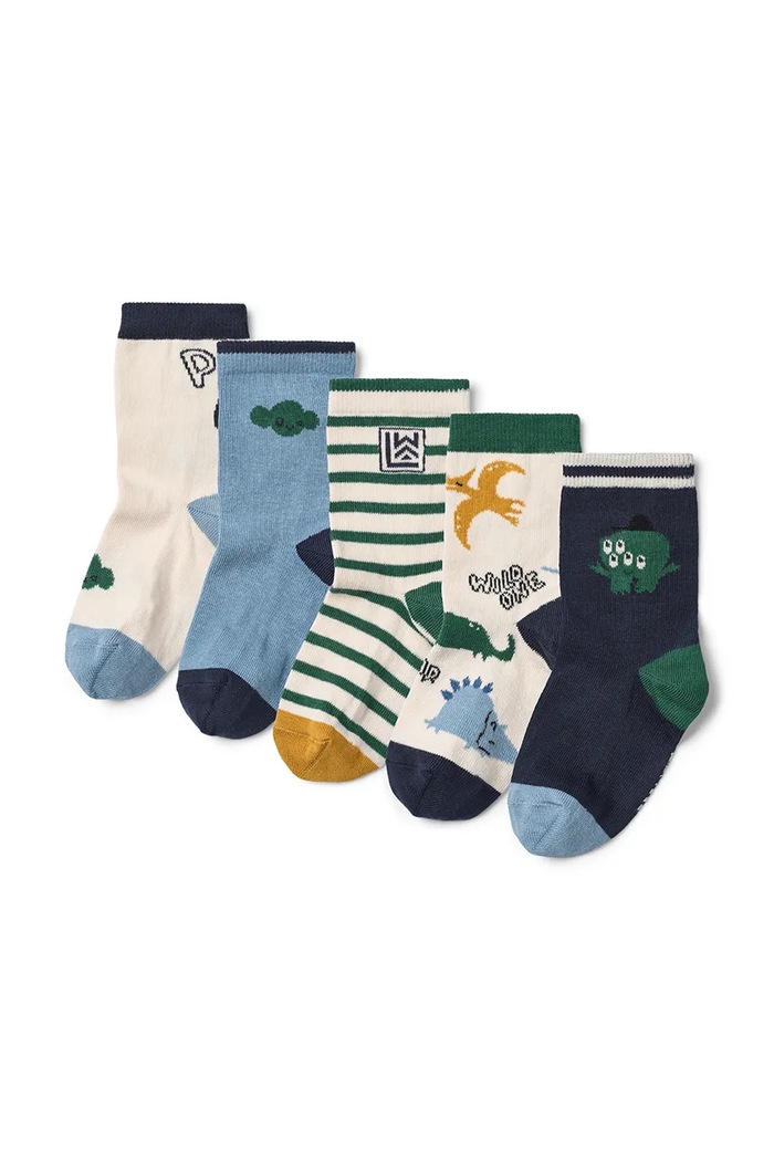 Liewood Skarpety dziecięce Silas Socks 5-pack niebieski LW20952.9BY2