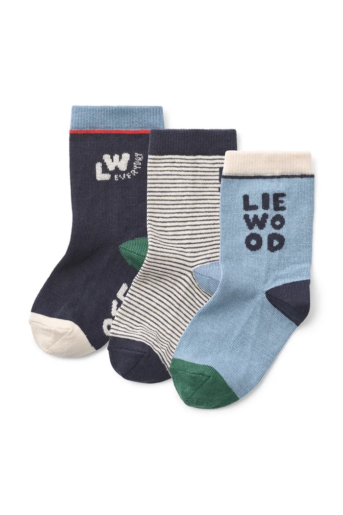 Liewood Skarpety dziecięce Silas Socks 3-pack niebieski LW15118.9BY2