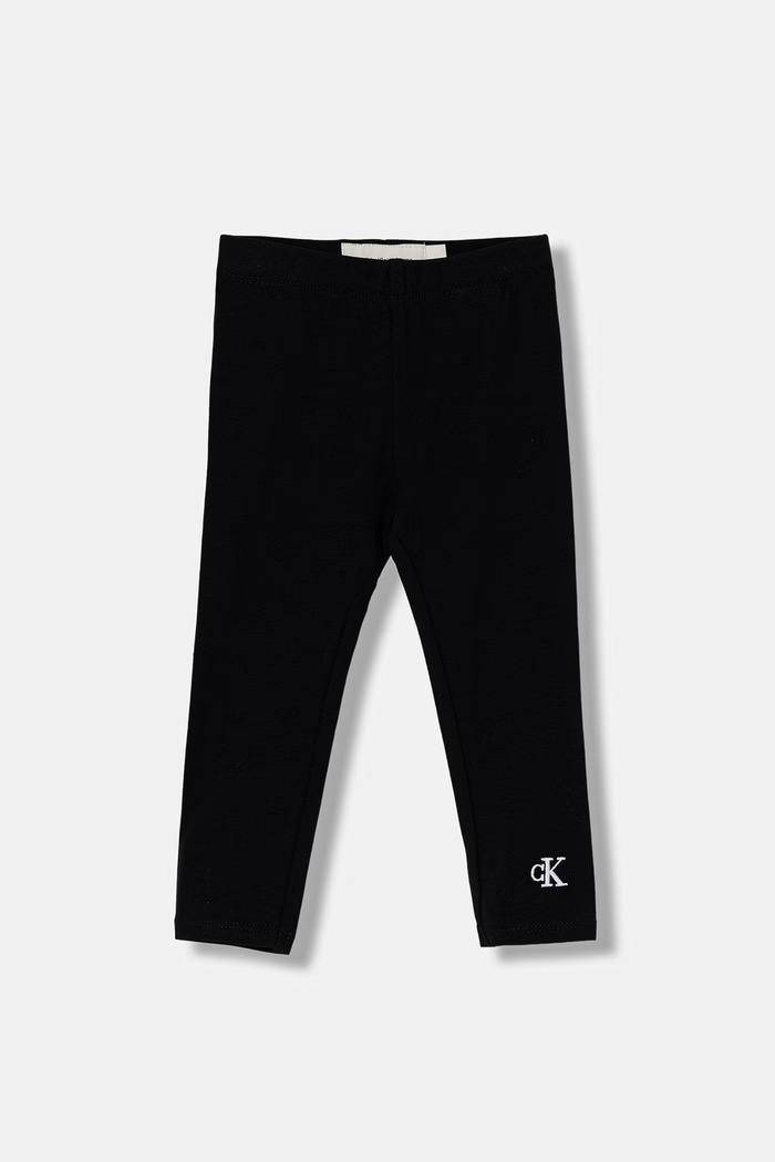 Calvin Klein Jeans legíny dětské bavlněné s elastanem černá LV1CKTJC49.9BY2