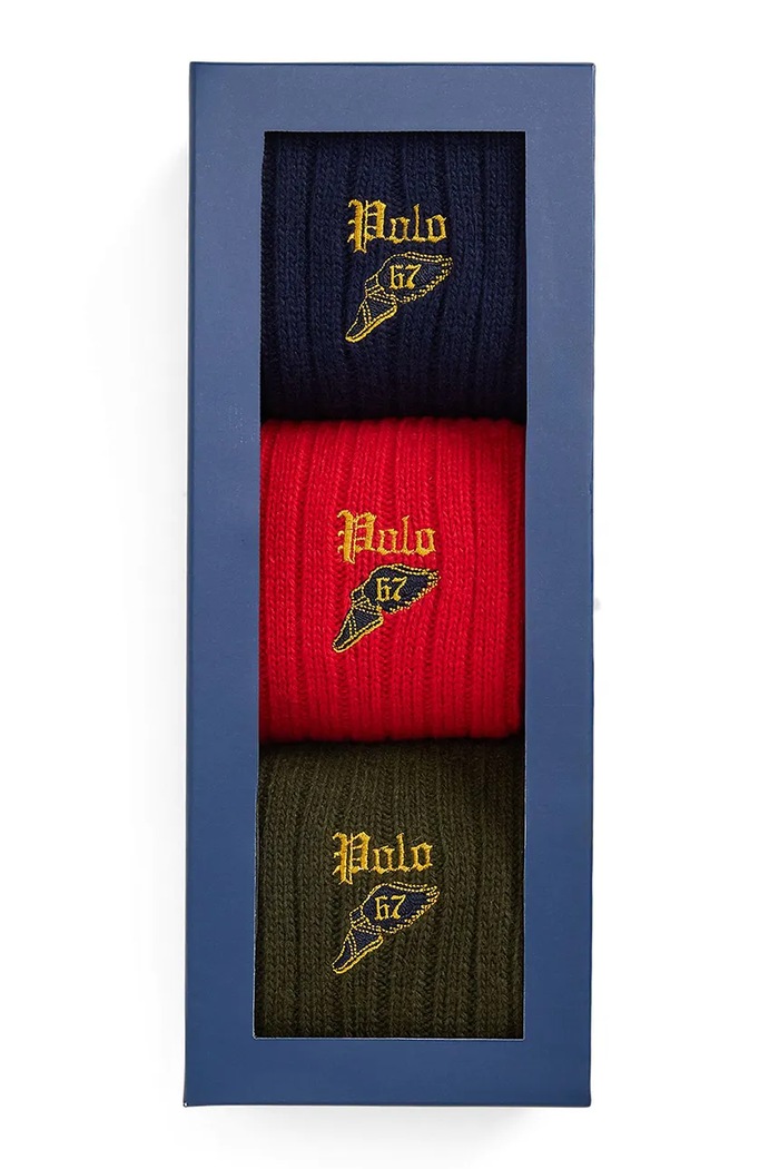 Polo Ralph Lauren Skarpety męskie 3-pack 449P22356 granatowy AW26