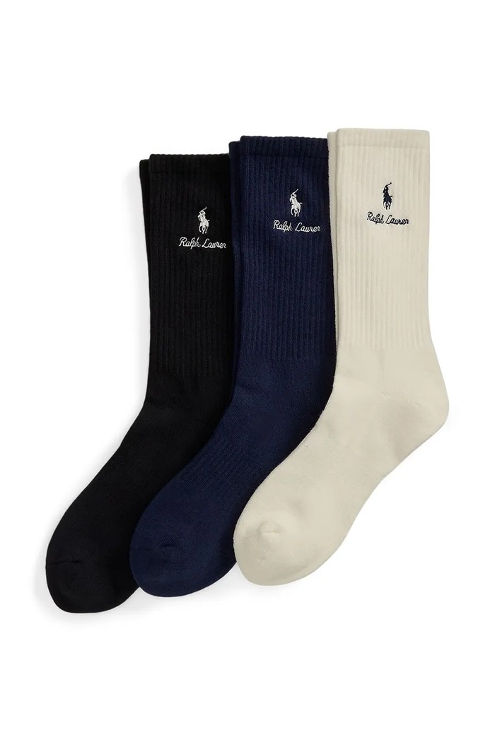 Polo Ralph Lauren Skarpety z bawełną męskie 3-pack czarny 449P22342