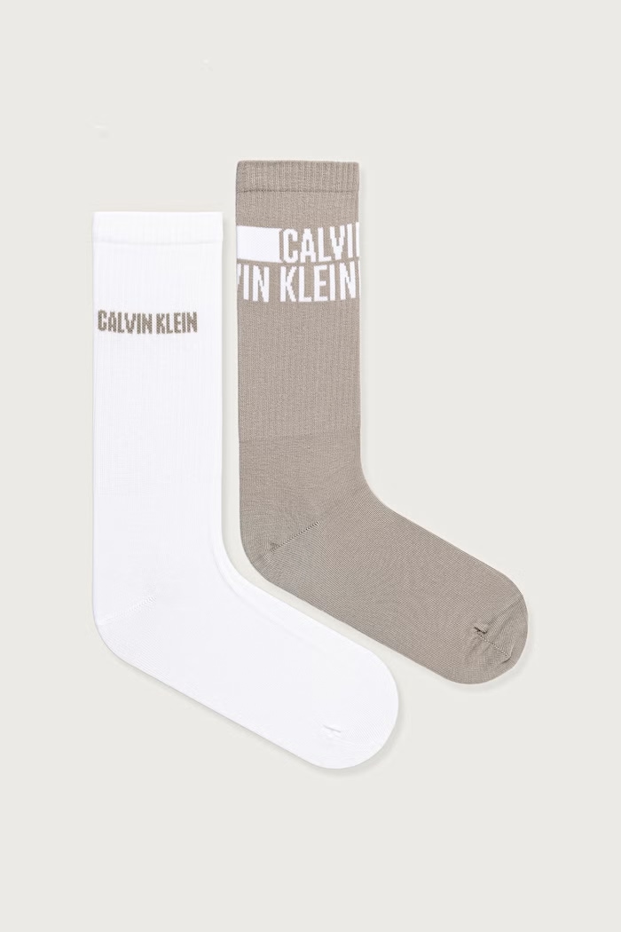 Calvin Klein ponožky dámske s bavlnou 2-pak béžová 701241734