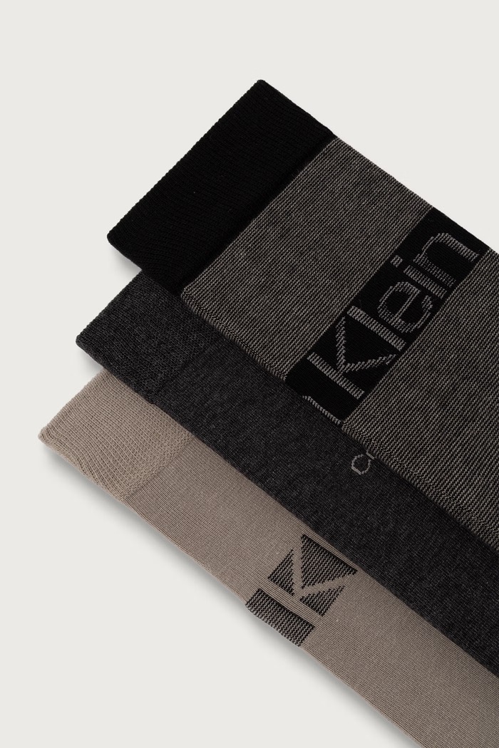 Calvin Klein Skarpety męskie 3-pack 701241208 szary AW26