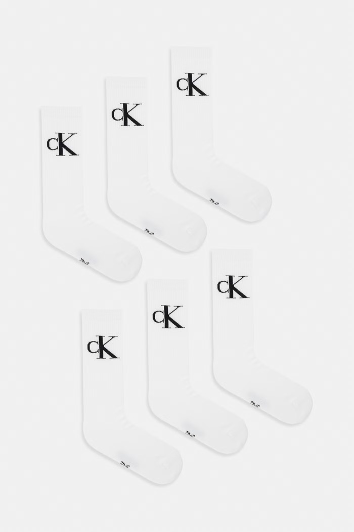 Calvin Klein skarpety męskie z bawełną 6-pack biały 701244099