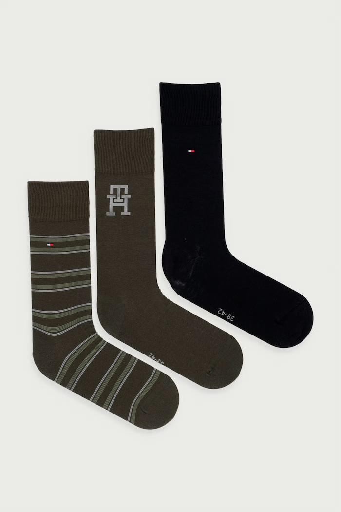 Tommy Hilfiger Skarpety damskie 3-pack zielony 701241159