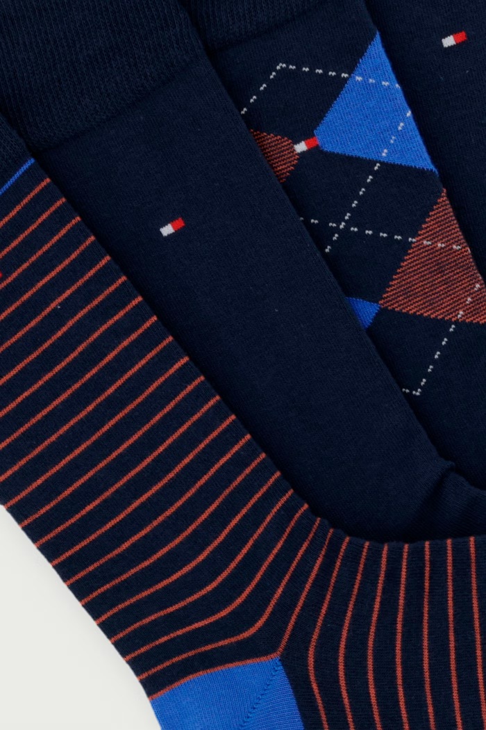 Tommy Hilfiger Skarpety męskie z bawełną 4-pack 701244101 granatowy AW26