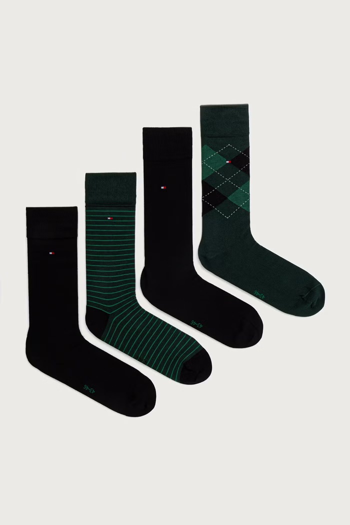 Tommy Hilfiger Skarpety męskie z bawełną 4-pack zielony 701244101