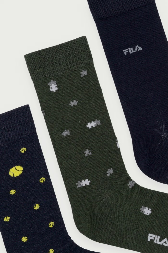 Fila Skarpety męskie bawełniane 3-pack F5531CD granatowy AW26