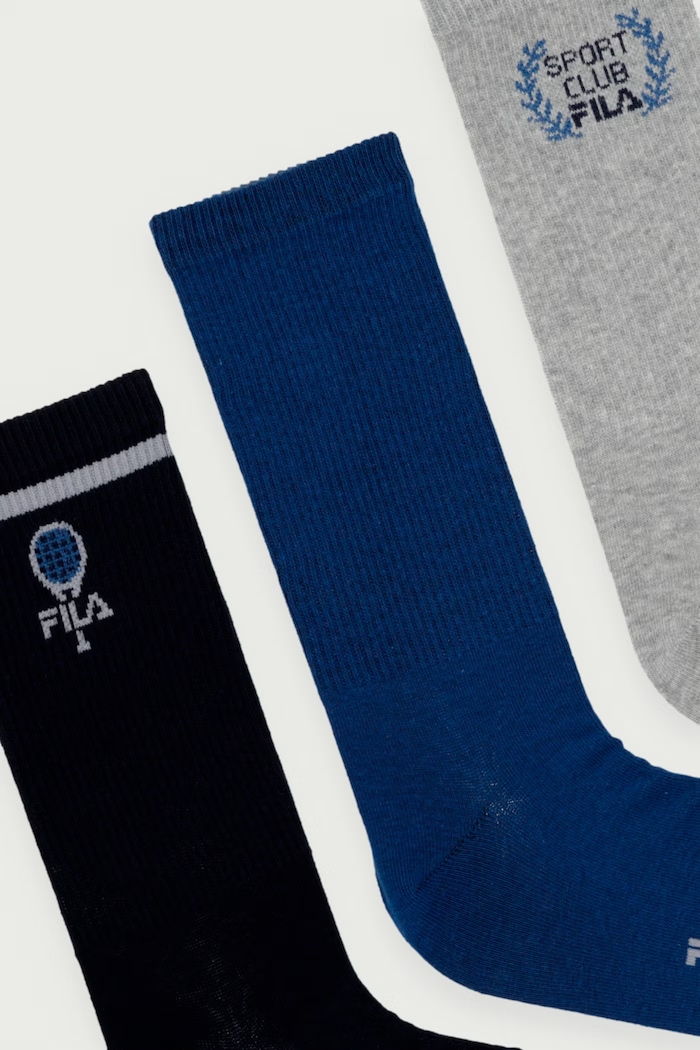 Fila Skarpety męskie z bawełną 3-pack F5523 czarny AW26