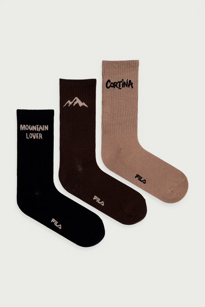 Fila Skarpety męskie z bawełną 3-pack brązowy F5521