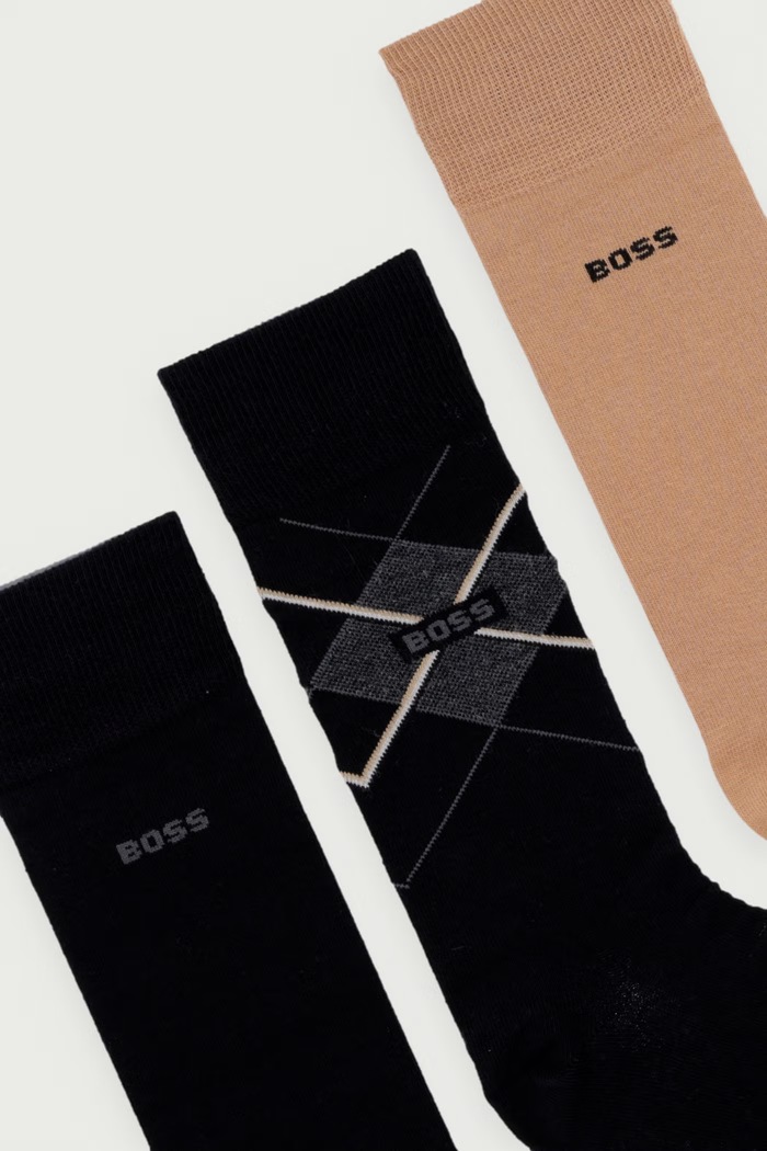 BOSS Skarpety męskie 3PRSGiftset ArgyleCC 3-pack 50567884 czarny AW26