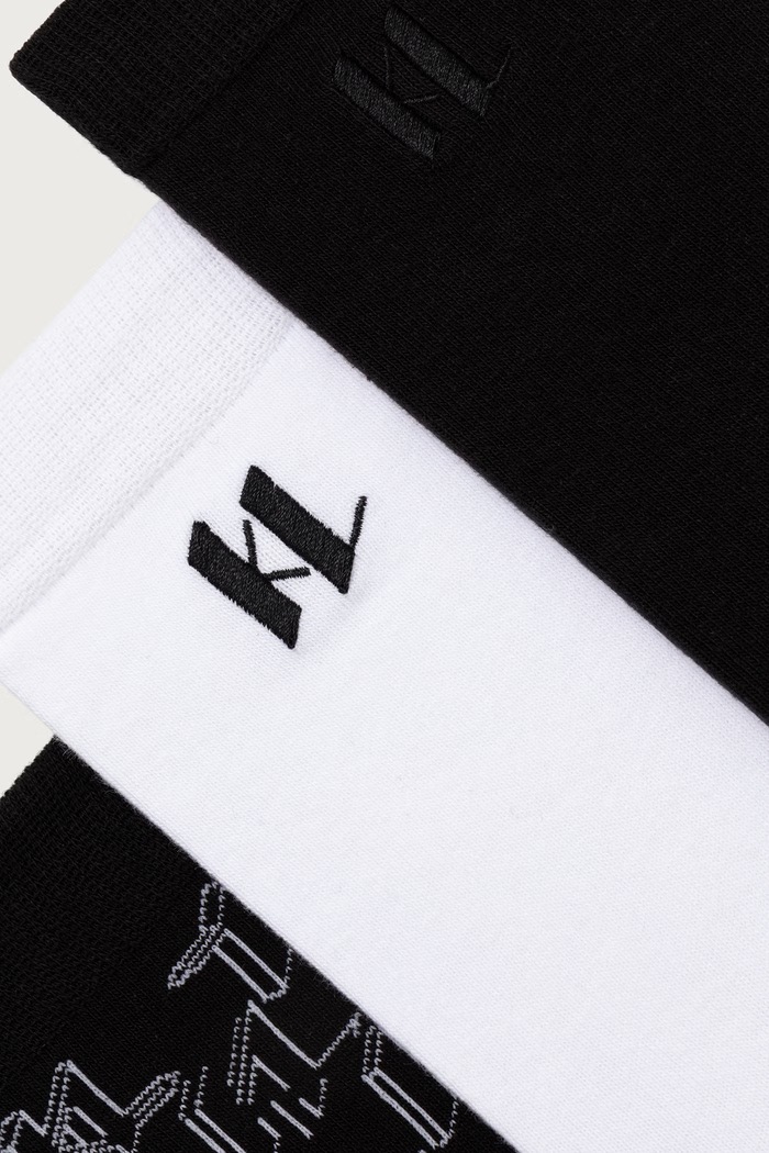 Karl Lagerfeld Čarape za muškarce s pamukom 3-pack B4M47037 bijela AW26
