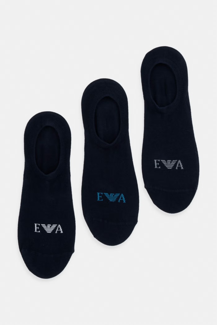 Emporio Armani Underwear skarpety stopki męskie 3-pack granatowy EM000548.AF26377