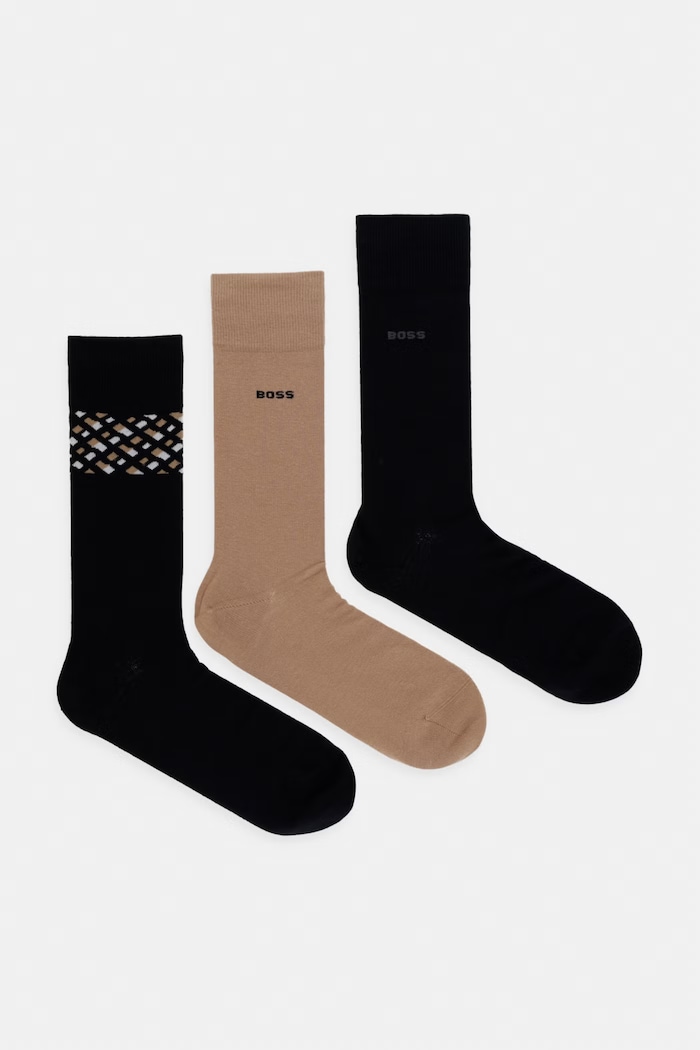 BOSS skarpety męskie z bawełną 3P RS Giftset 3-pack czarny 50564492