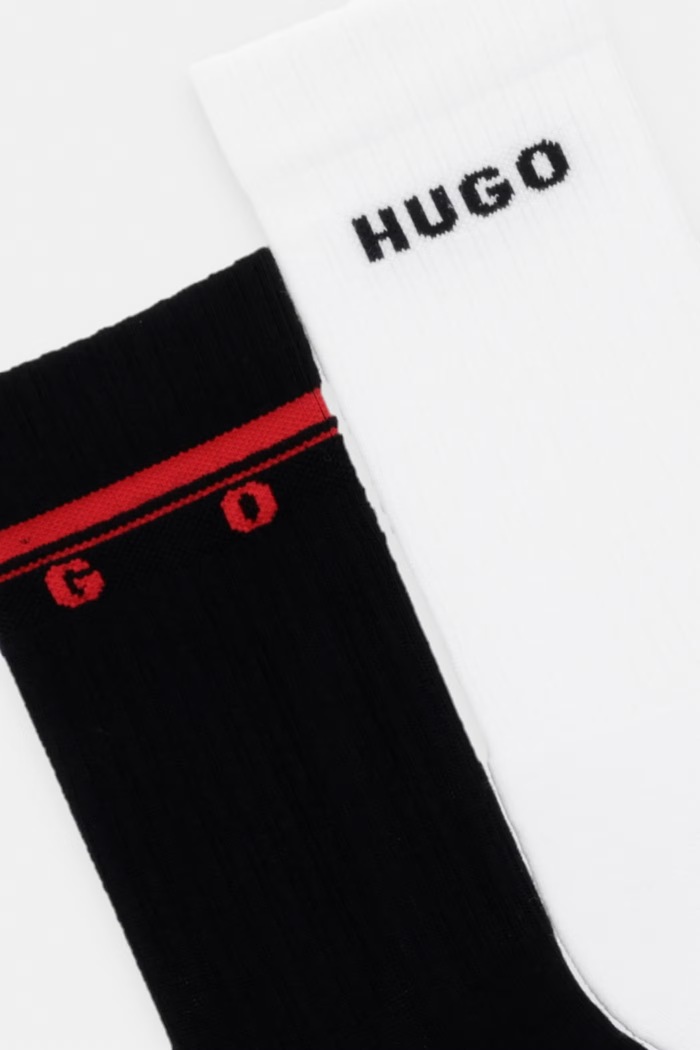 HUGO skarpety męskie z bawełną 3P QS RIB SPACED MD 3-pack 50564882 biały AW26